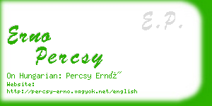 erno percsy business card